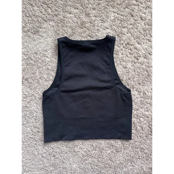 Athleta Aurora Seamless Crop Rib Tank in Black Size SMALL - Picture 3 of 5